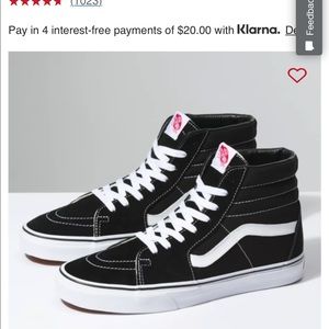 Vans SK8-HI womens size 8